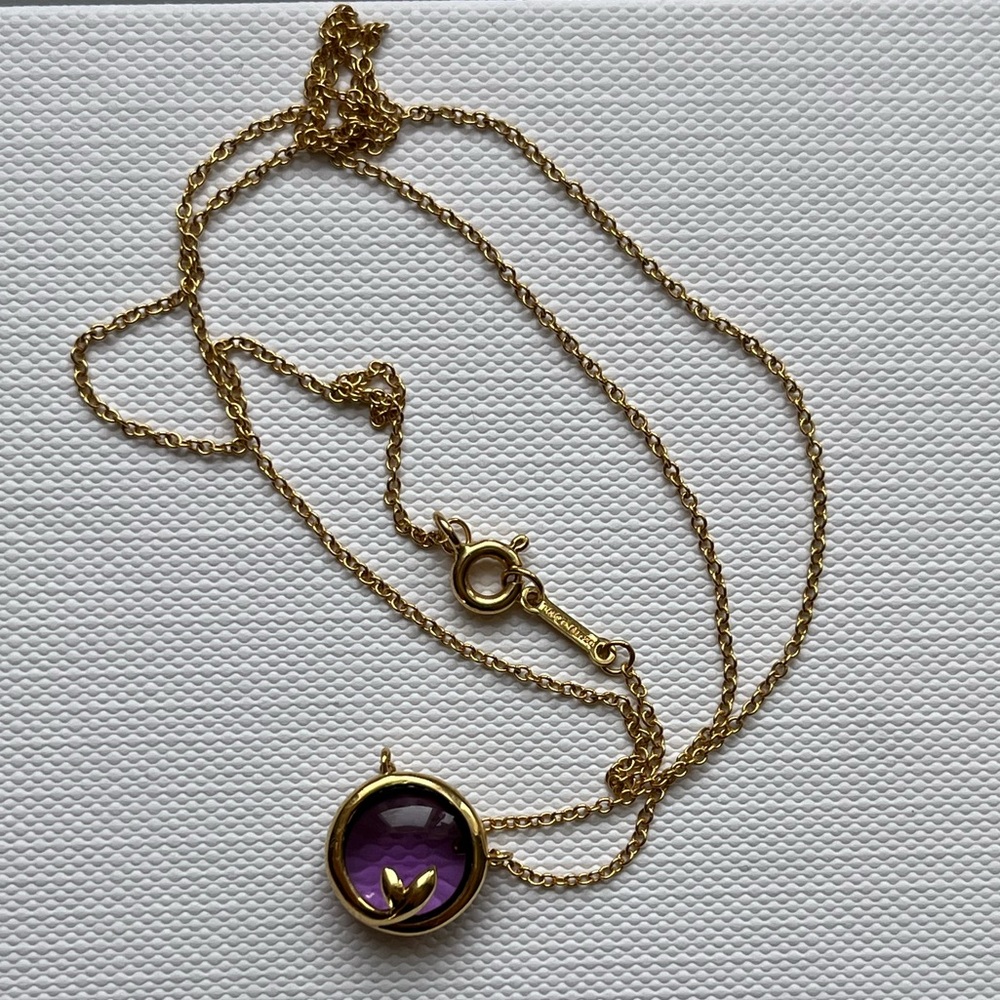 Tiffany & Co. amethyst olive leaf necklace